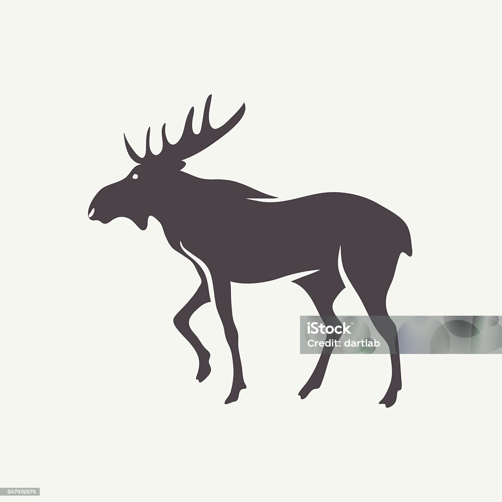 Moose symbol Vector silhouette of an animal Moose stock vector