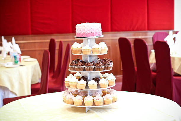 tiered cupcakes with ombre cake