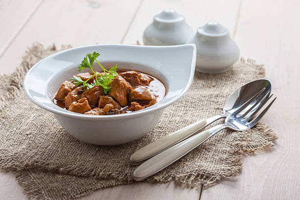 istock Goulash soup with pork and mushrooms. 547415926