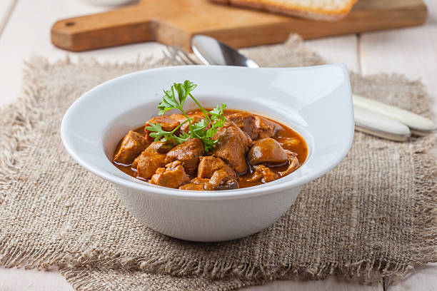 istock Goulash soup with pork and mushrooms. 547416186
