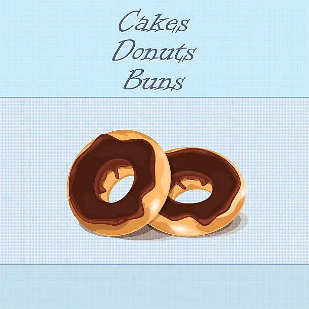 Vector illustration of Donuts on a blue background