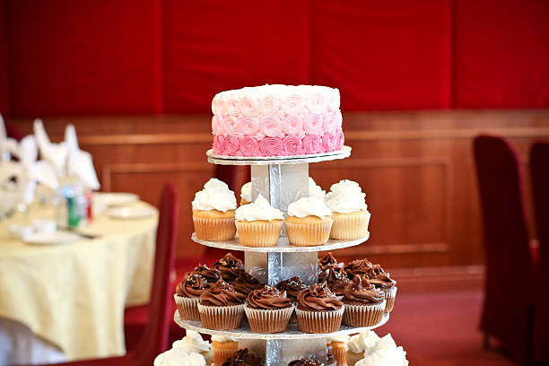 istock Ombre cake stand with tiered cupcakes 547420734