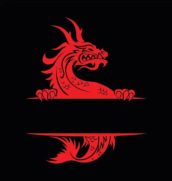 Vector illustration of Dragon banner