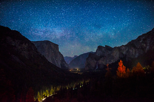 Yosemite Valley at night