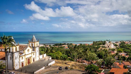 Vista alta de la Catedral de Olinda y Se - Pernambuco, Brasil photo
