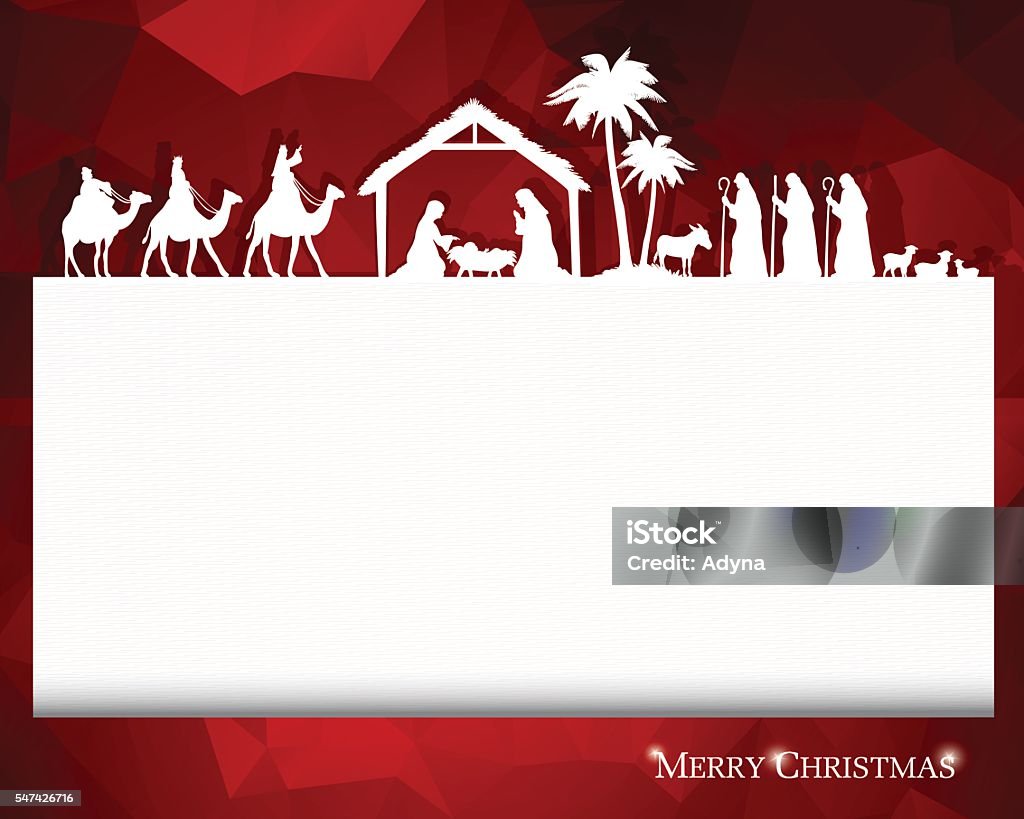Nativity Christmas Greeting. EPS 10. Nativity Scene stock vector