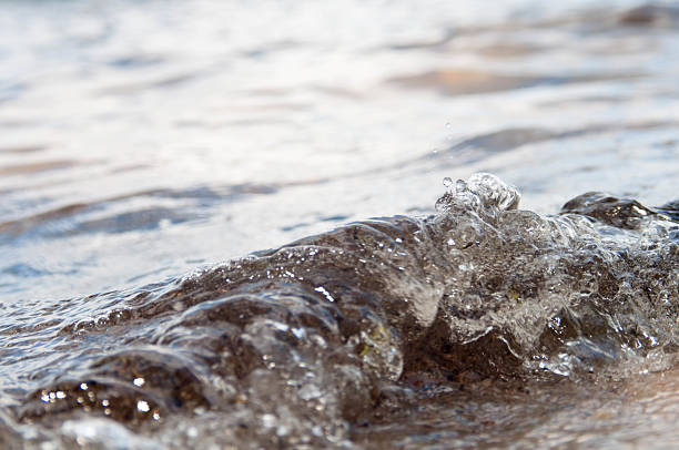 istock Wave rolls on the sandy shore of the lake 547426758