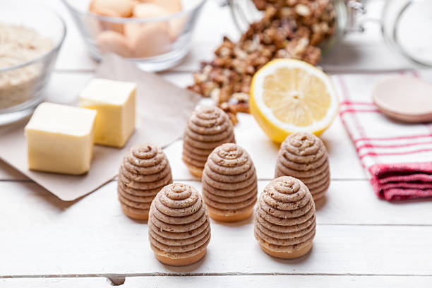 istock Traditional bee nest cake on wooden background 547426760