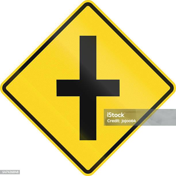 Intersection Ahead In Canada Stock Photo - Download Image Now - Aerial View, Black Color, Border - Frame