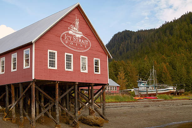 Icy Strait Point, Alaska, United States - September 22, 2011: Welcome Center in Icy Strait Point Hoonah Alaska