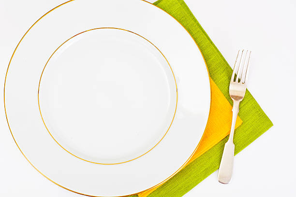istock White Empry Plate on a Tablecloth with Place for Your 547430044