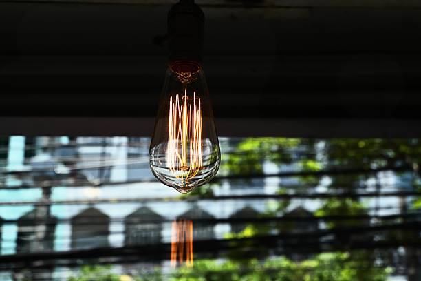 Incandescent light bulb stock photo