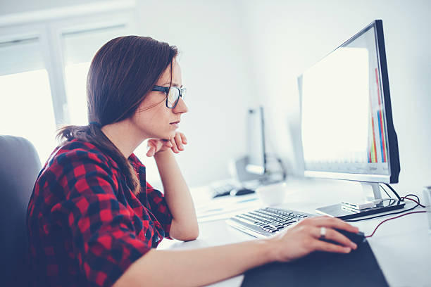 istock Business woman working at the home office 547435270