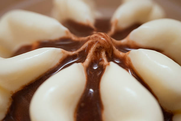 chocolate flavor ice cream cone close up