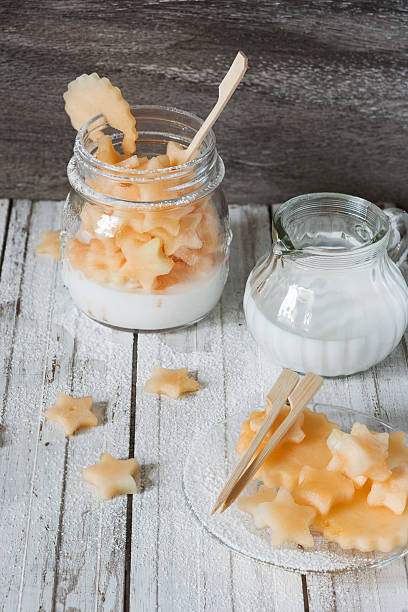 istock Fruit dessert made of cantaloupe in the jar 547437556