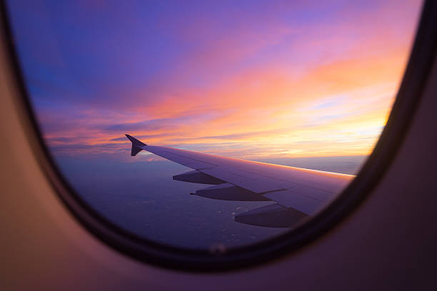 istock Sunset sky from the airplane window 547437870