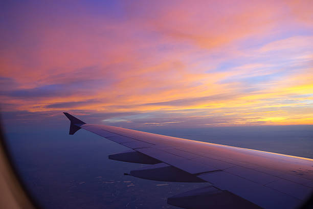 istock Sunset sky from the airplane window 547437922