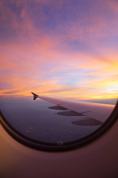 Sunset sky from the airplane window