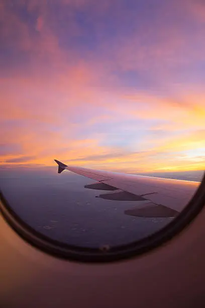Sunset sky from the airplane window, SONY A7, lens 24-70.