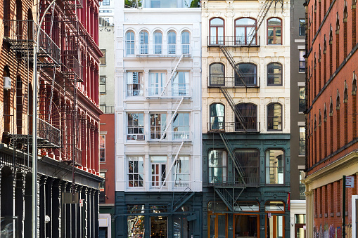 Block of Historic Buildings in the Soho neighborhood of Manhattan, New York City