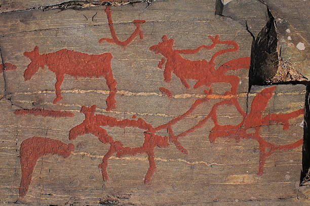 istock Ancient rock paintings in Naesaaker ins Sweden 547439710