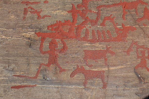 istock Ancient rock paintings in Naesaaker ins Sweden 547439806