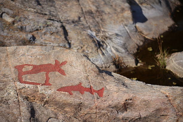 istock Ancient rock paintings in Naesaaker ins Sweden 547441084