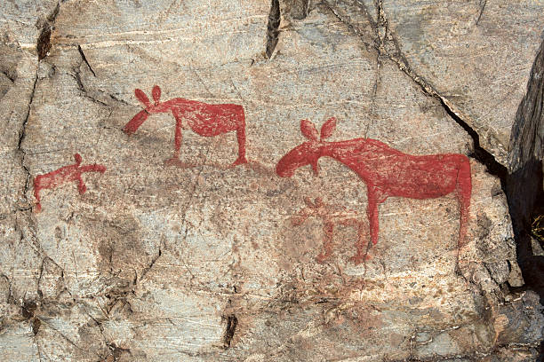 istock Ancient rock paintings in Naesaaker ins Sweden 547441482