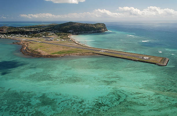 Airstrip, Mayotte Airstrip, Dzaoudzi-Pamandzi airport, Petite Terre, Mayotte mayotte stock pictures, royalty-free photos & images