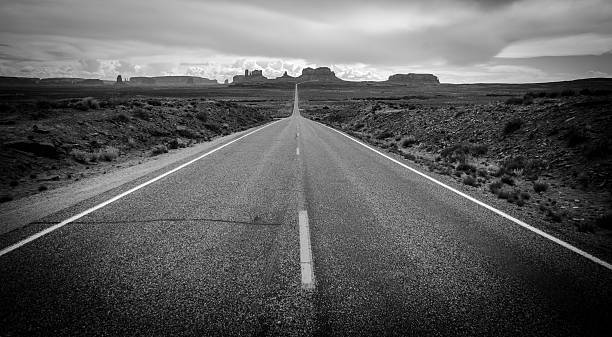 istock Road to Monument Valley Black and White 547445678