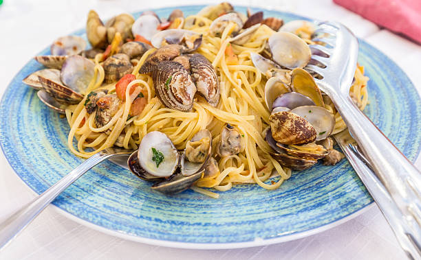istock Real Spaghetti alle vongole in Naples, Italy 547447538