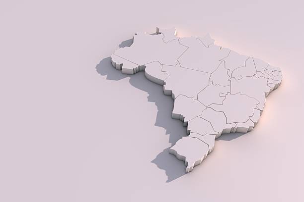istock 3D map of Brazil with regions 547449572