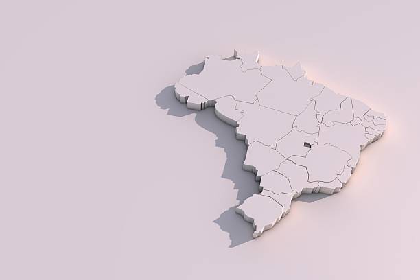 istock 3D map of Brazil with regions 547449594