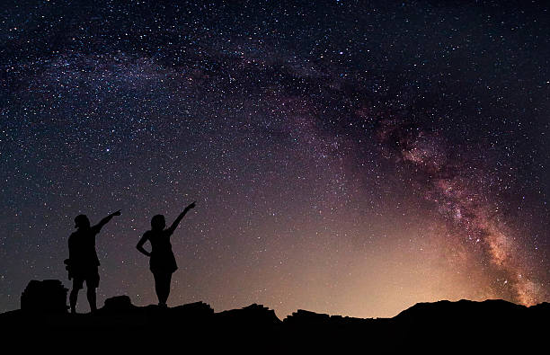 istock Person is standing next to the Milky Way galaxy 547451352