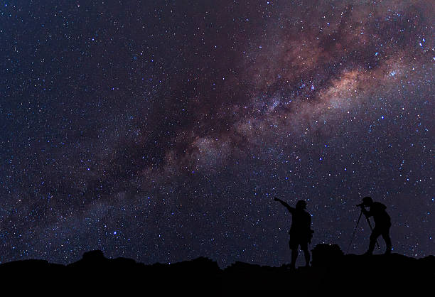 istock Person is standing next to the Milky Way galaxy 547451400