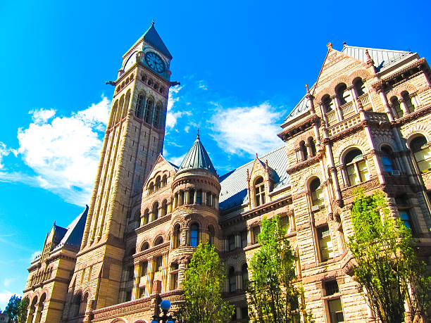 istock View of Toronto City Hall with blue sky as background 547494476