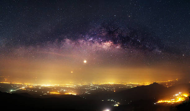 istock Clearly milky way over the mountain, Thailand 547495308