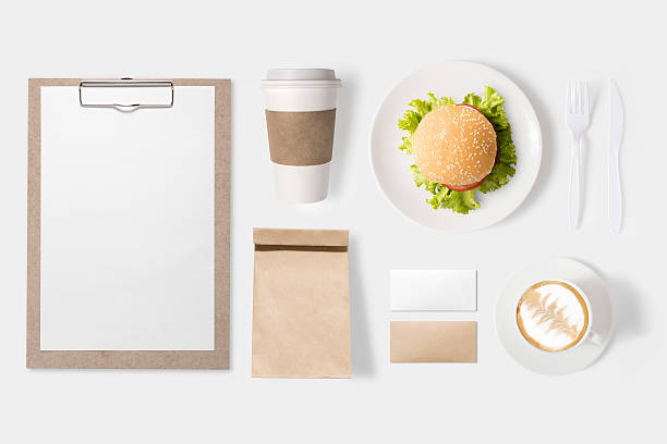 istock Design concept of mockup burger set and coffee cup set 547495590