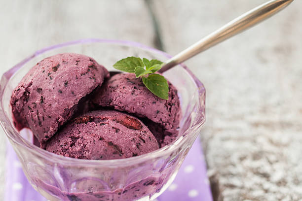 istock blueberry ice cream balls decorated with mint leaves 547496480