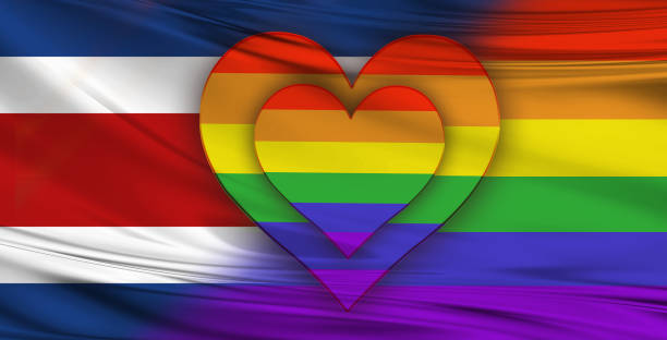 istock Costa Rican and Gay Pride Rainbow Flag 547497420