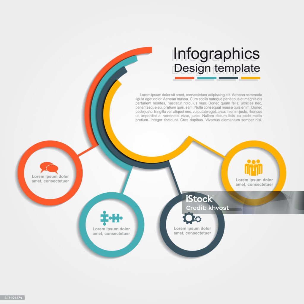 Infografik design-Vorlage. Vektor-illustration. - Lizenzfrei Zahl 4 Vektorgrafik