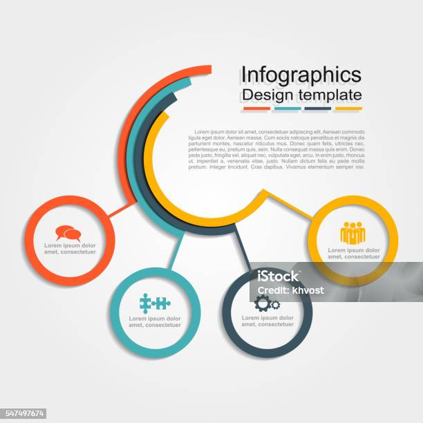 Infografik Designvorlage Vektorillustration Stock Vektor Art und mehr Bilder von Zahl 4 - Zahl 4, Informationsgrafik, Vier Gegenstände