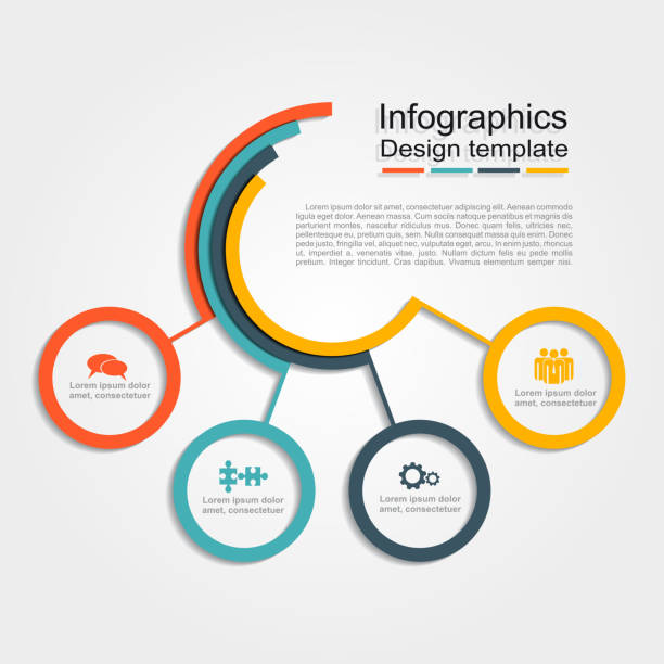 ilustraciones, imágenes clip art, dibujos animados e iconos de stock de infografía plantilla de diseño. ilustración de vectores. - drawing diagram business cycle