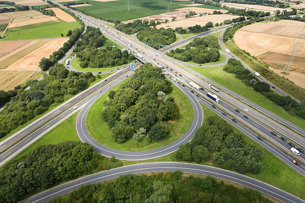 istock Aerial view of a highway intersection 547500460