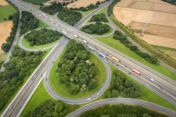 istock Aerial view of a highway intersection 547500492