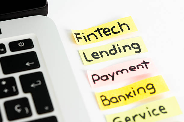 istock Fintech label. Fintech, lending, payment, banking service Tag cloud 547501564