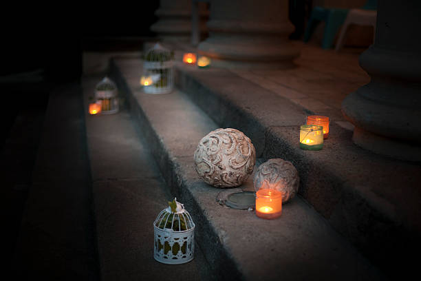 istock Decorations on the stairs for romantic event 547507048