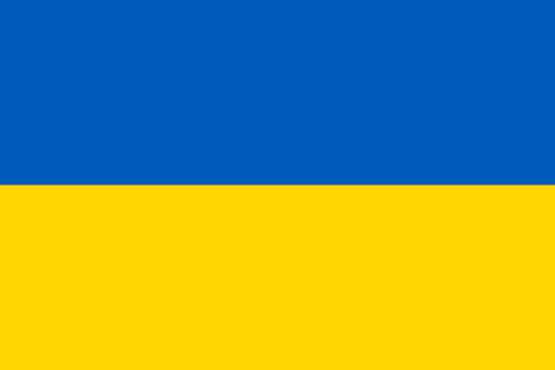 Flat Flag of Ukraine. The flag is flat  in original colors and aspect ratio.