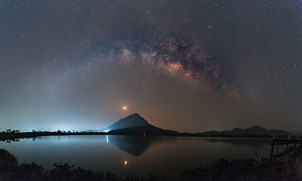 istock Clearly milky way over the mountain, Thailand 547512160