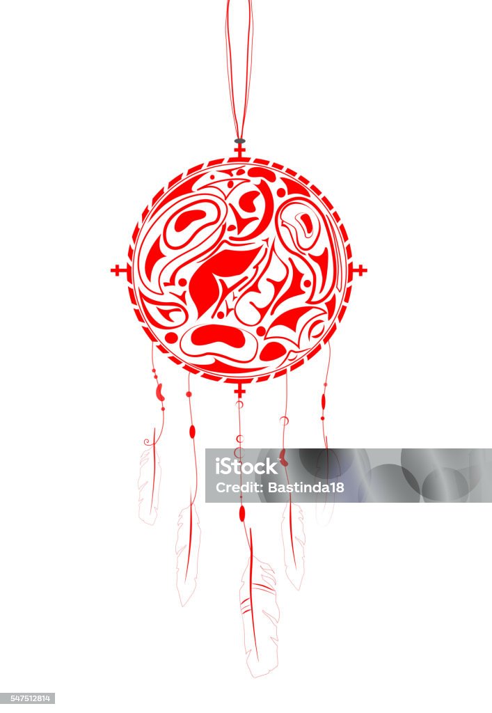 Dream Catcher with indigenous pattern Dream Catcher with indigenous pattern and ornament Medicine Wheel stock vector